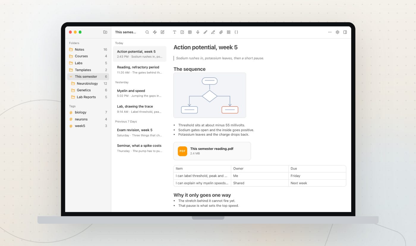 The Grape editor with a slide PDF attached and a revision table under it, no chat panel